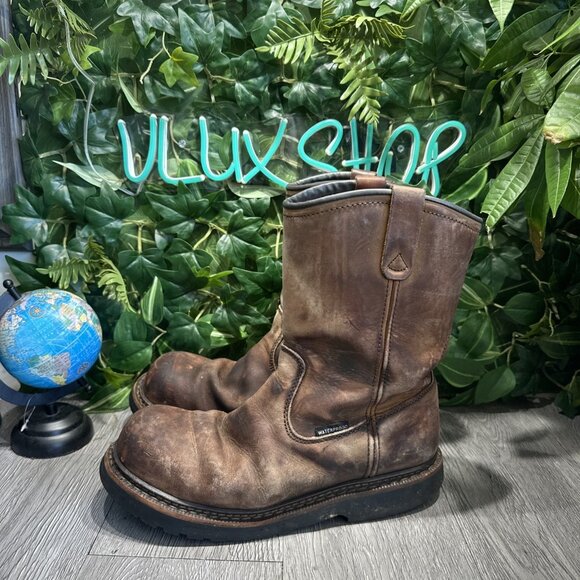 Thorogood 804-3239 Men's Leather WP Comp Safety Toe Wellington Boot Size 10 - Picture 4 of 11